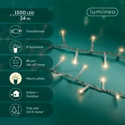 Kaemingk LED Compact Lights 3400cm Outdoor Transparent Warm White