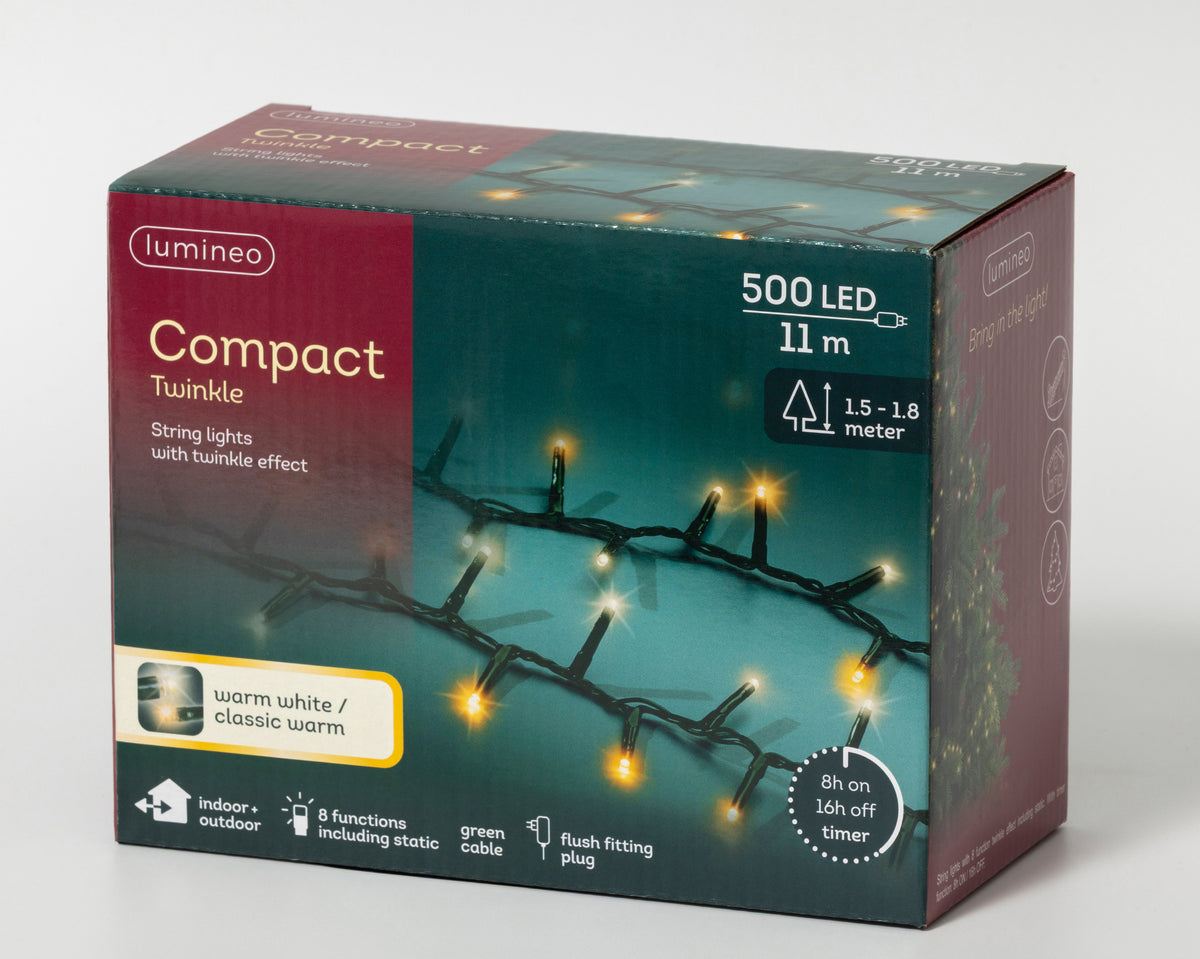 Kaemingk LED Compact Lights Gb 8 Function L1100CM Twinkle Effect