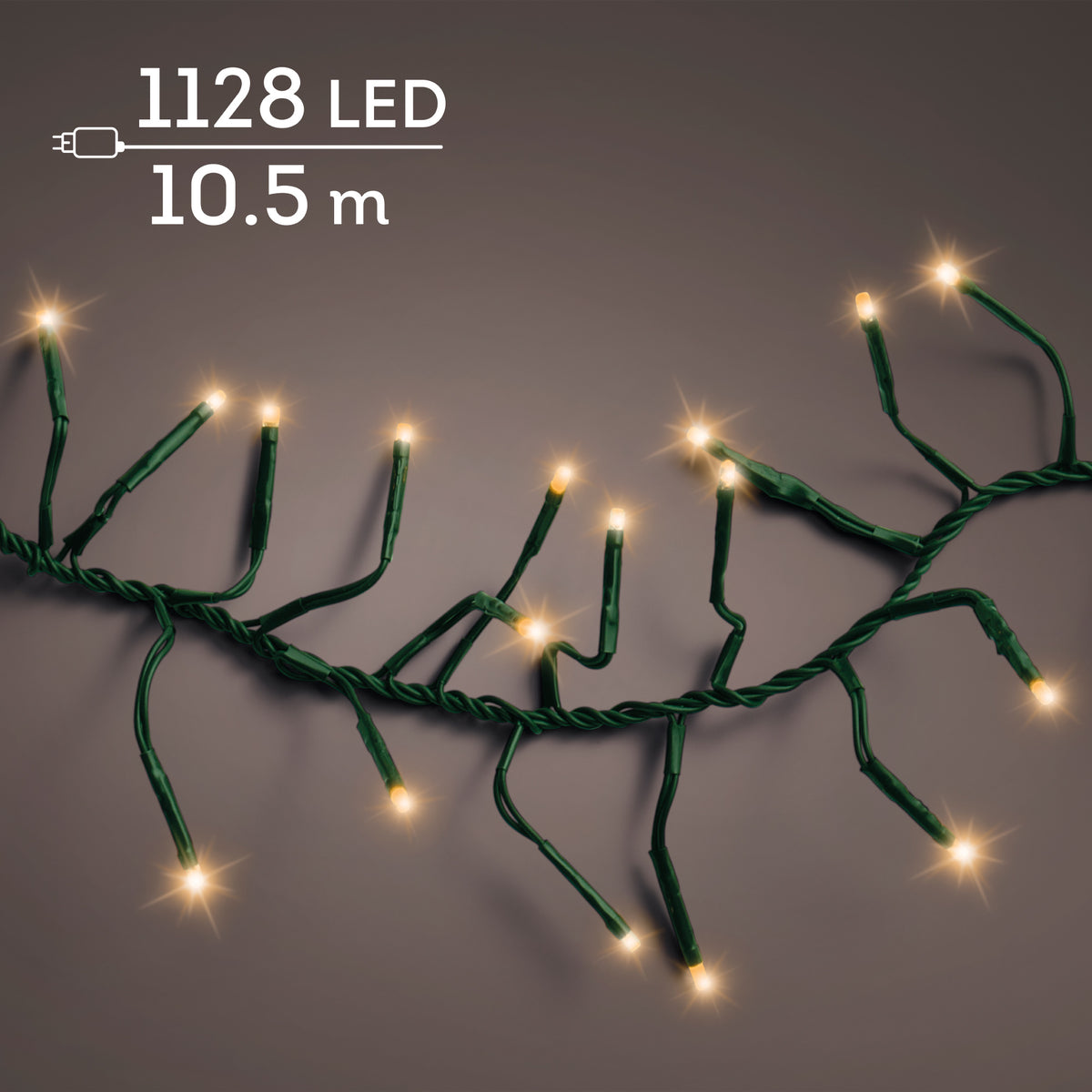 Kaemingk LED Cluster Lights 8 Function L1000cm - Twinkle Effect Outdoor Green Classic Warm 1050cm