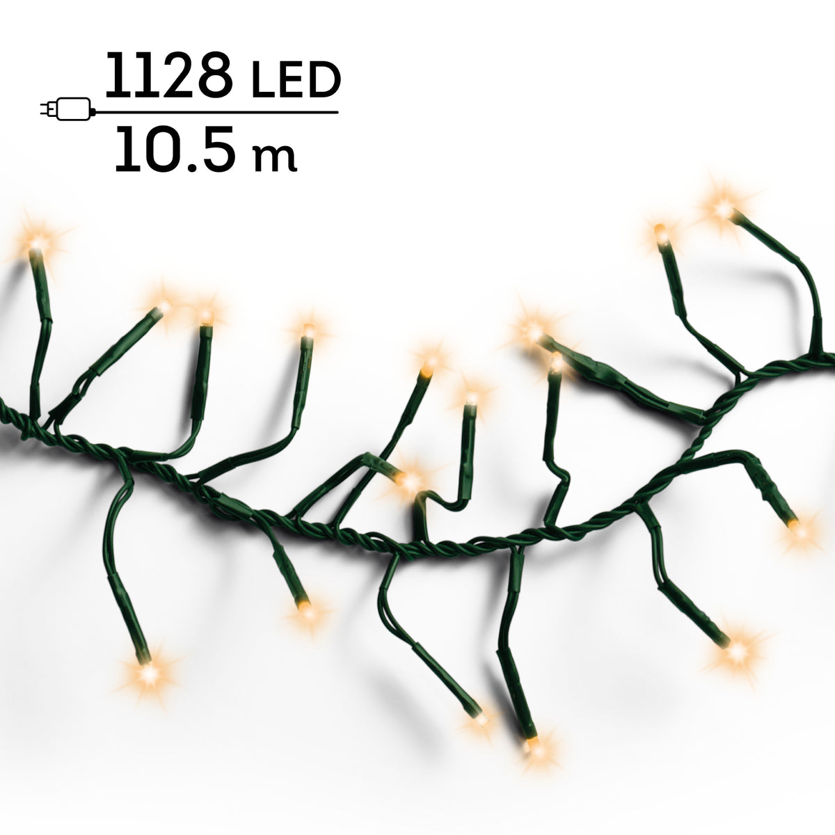Kaemingk LED Cluster Lights 8 Function L1000cm - Twinkle Effect Outdoor Green Classic Warm 1050cm