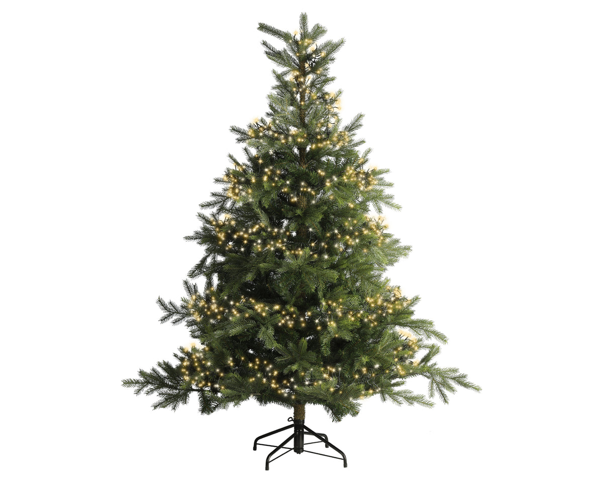 Kaemingk LED Cluster Lights Gb 8 Function L1000cm - Twinkle Effect Outdoor 1000cm Green/ Warm White/Classic