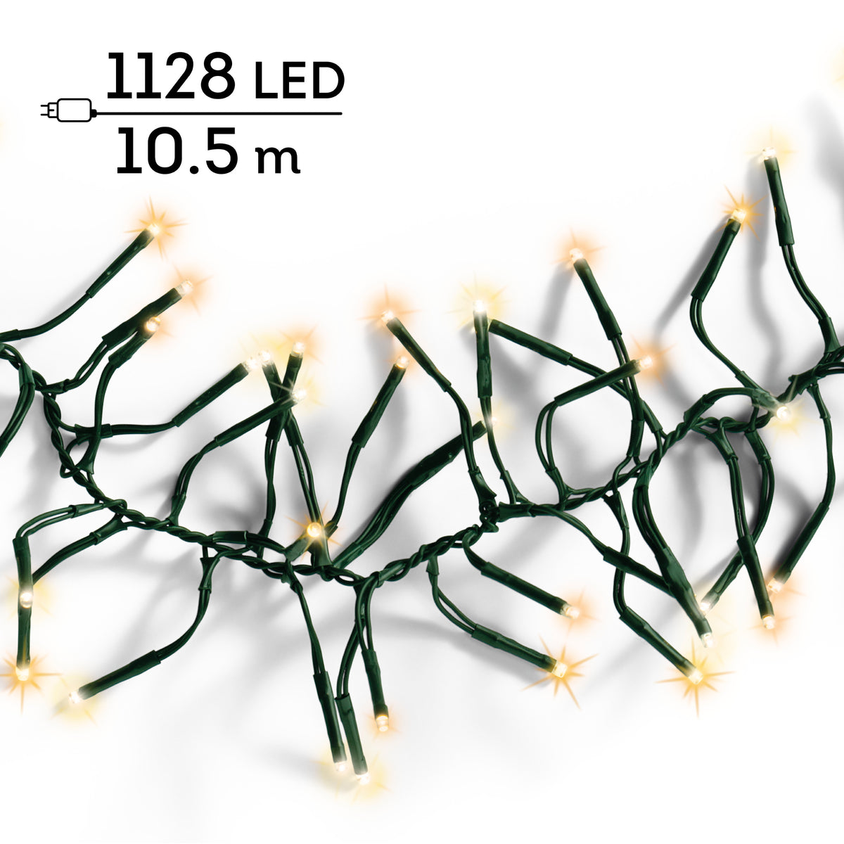 Kaemingk LED Cluster Lights Gb 8 Function L1000cm - Twinkle Effect Outdoor 1000cm Green/ Warm White/Classic