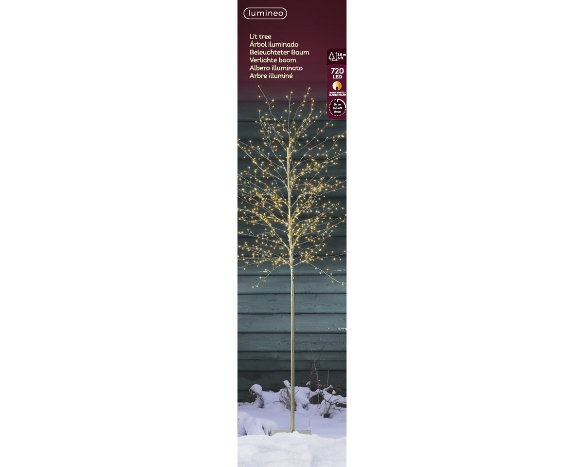 Kaemingk Micro LED tree gb iron steady outdoor Gold warm white Classic 180cm