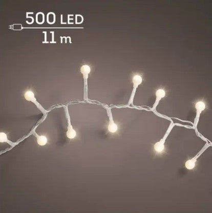 Kaemingk LED cherry lights gb 8 function twinkle effect outdoor 1100cm