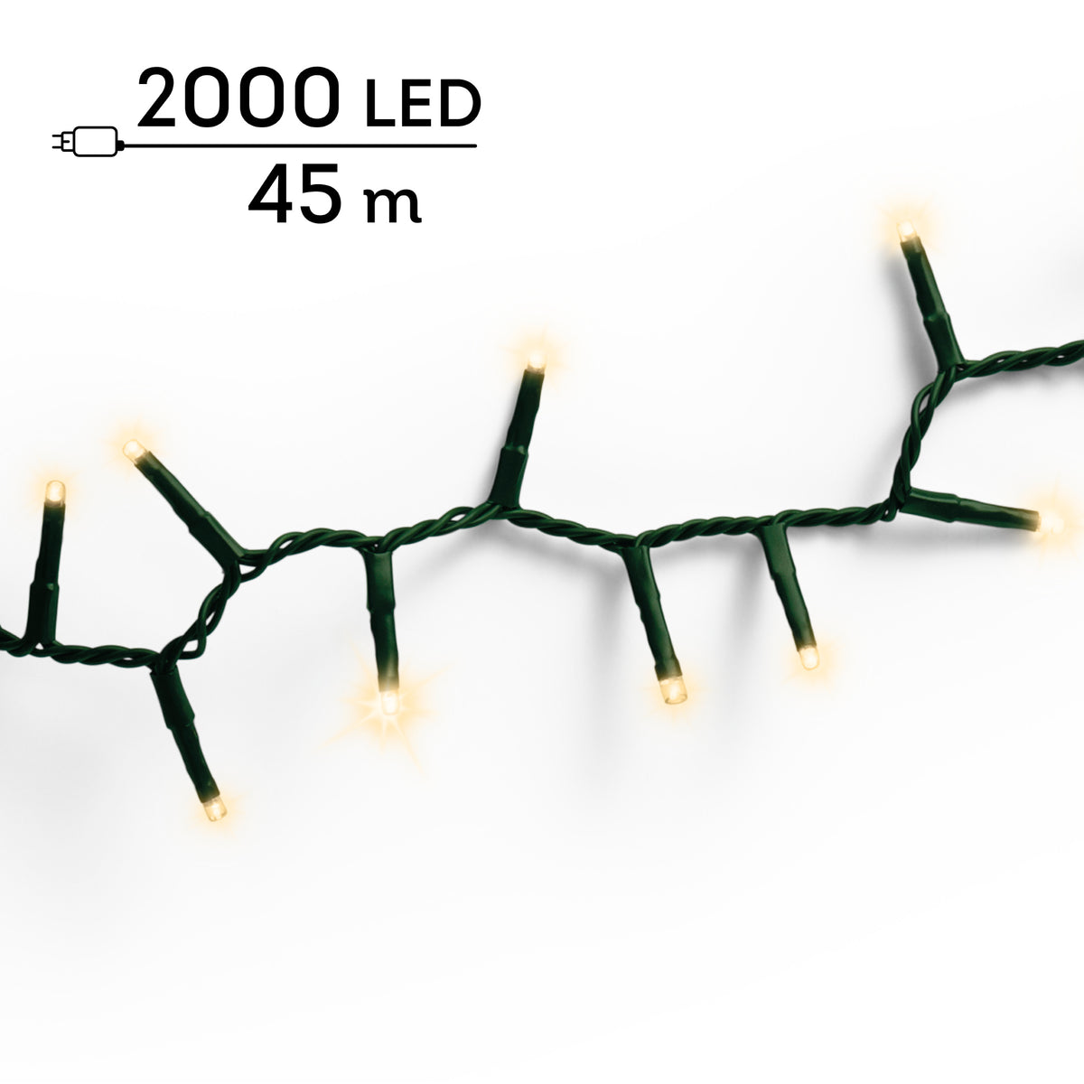 Kaemingk LED Compact Lights 8 Function Twinkle Effect Outdoor L4500cm Soft gold