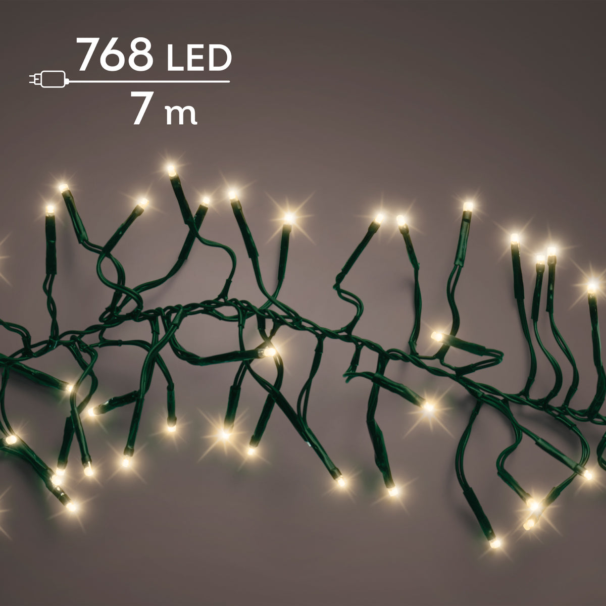Kaemingk - LED 768 7m - Cluster Twinkle String Lights - Soft Gold (IN/OUT Door)