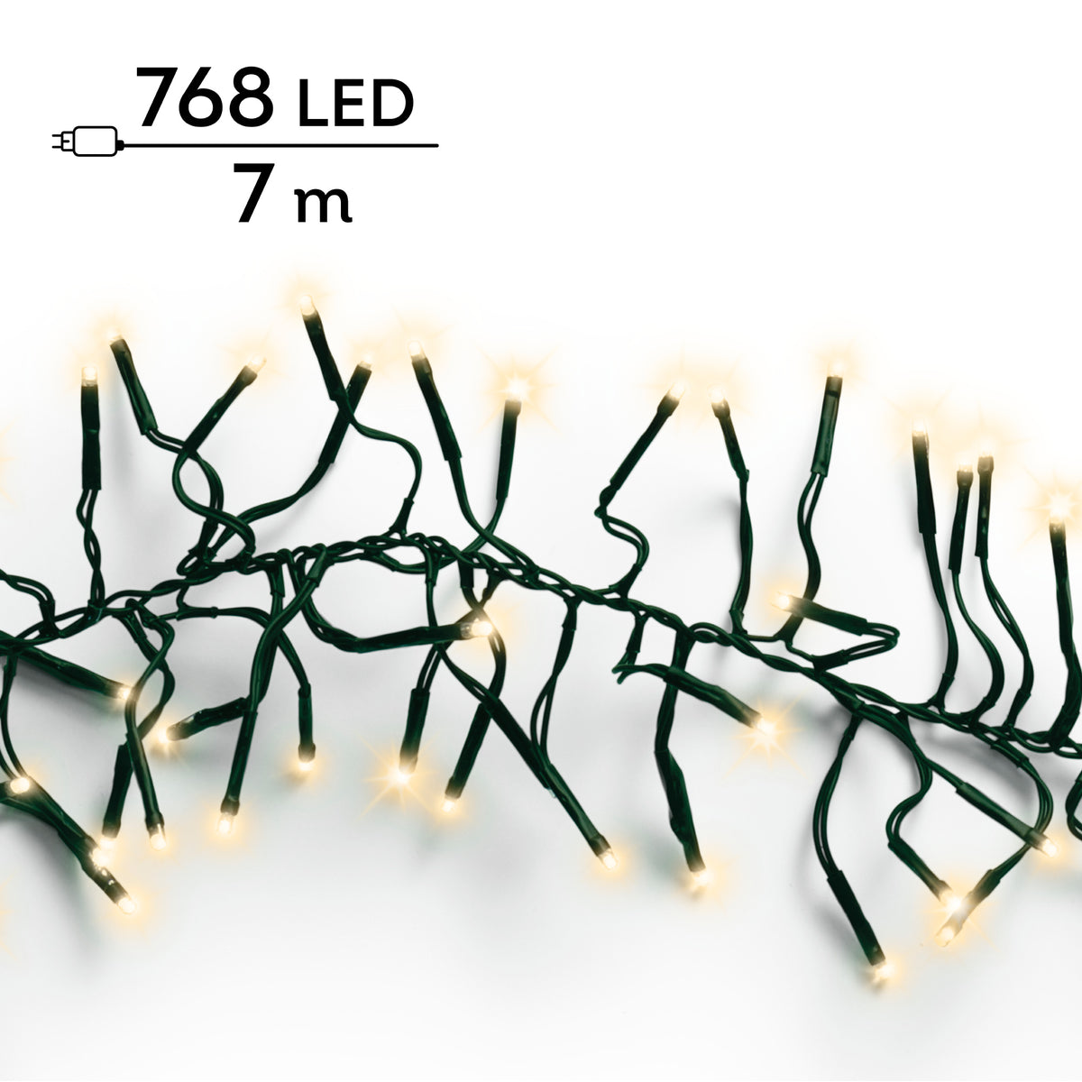 Kaemingk - LED 768 7m - Cluster Twinkle String Lights - Soft Gold (IN/OUT Door)