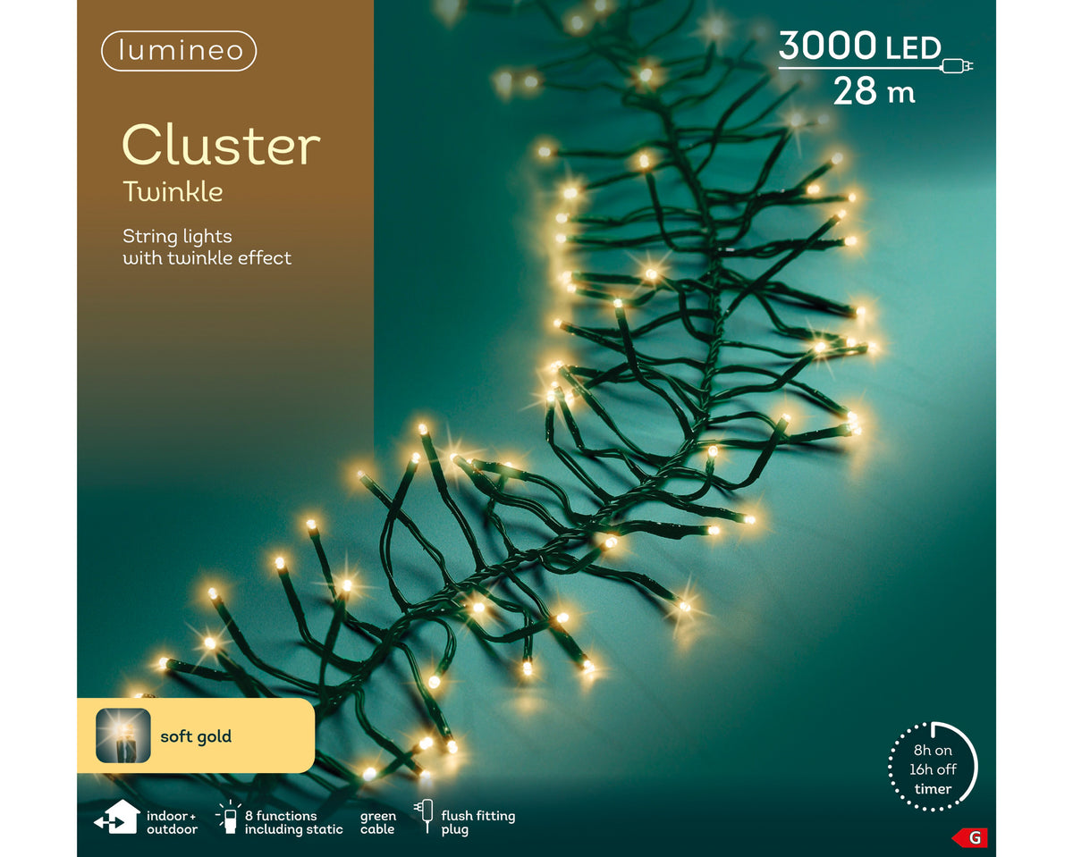 Kaemingk LED Cluster Lights 8 Functions Twinkle Outdoor 2800cm