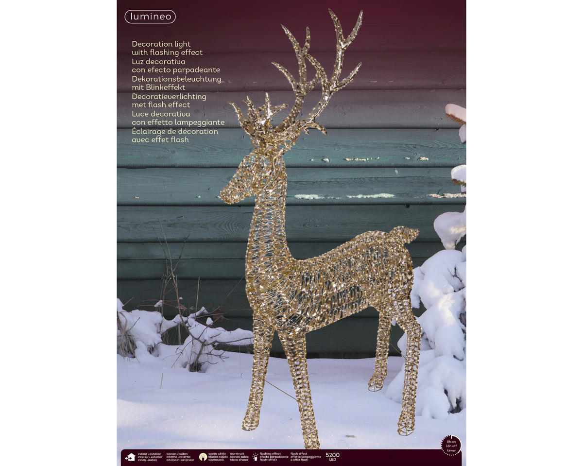 Kaemingk Micro LED Reindeer Flashing Effect Outdoor 270cm