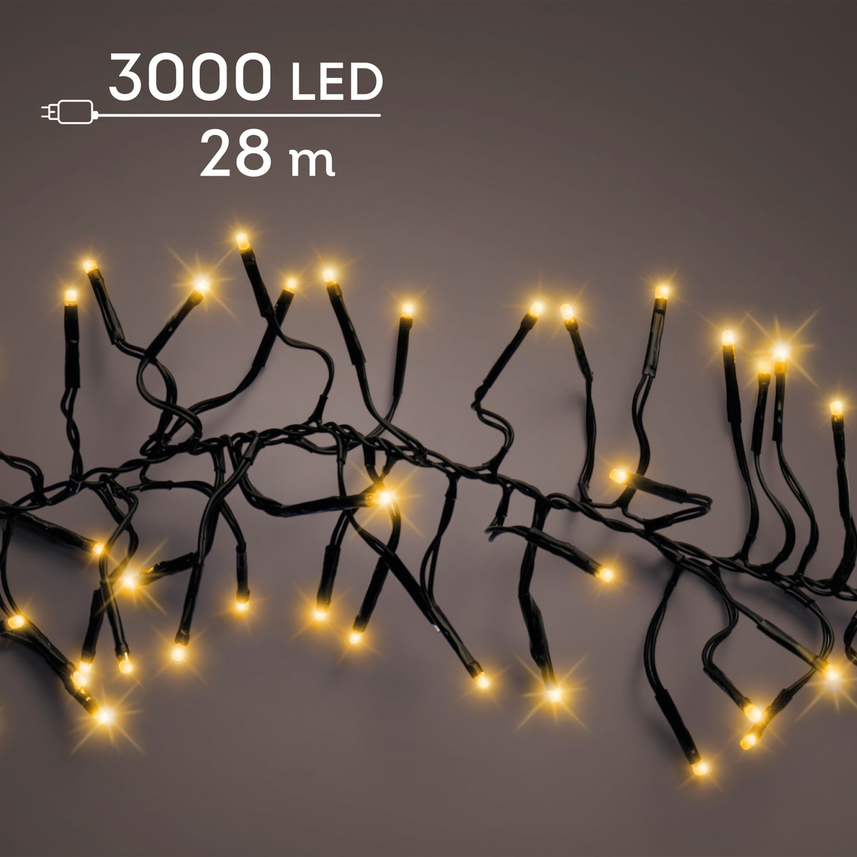 Kaemingk LED Classic Warm Cluster Lights 8 Functions Twinkle Outdoor 2800cm