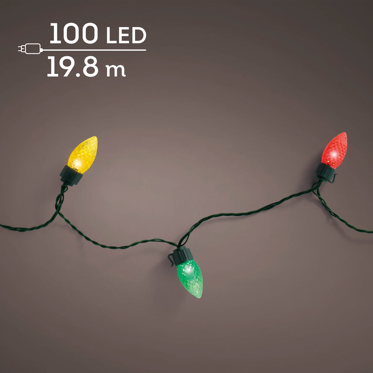 Kaemingk - Vintage Lights Twinkle 100 LED - 19.8m - Multi Colour - (IN/OUT DOOR)