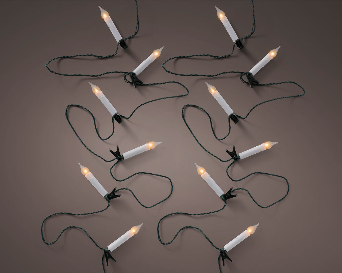 Kaemingk LED Candle String Lights Fire Flame Effect Outdoor