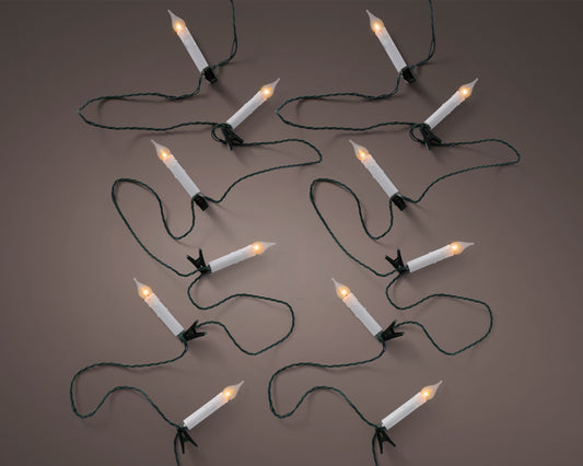 Kaemingk LED Candle String Lights Fire Flame Effect Outdoor