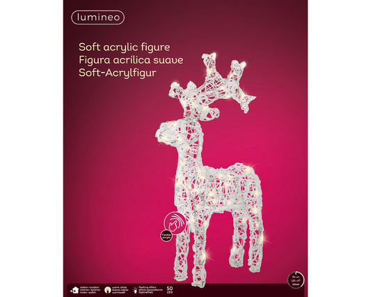 Kaemingk LED Reindeer Reindeer Flashing Effect Outdoor Transparent - Warm White