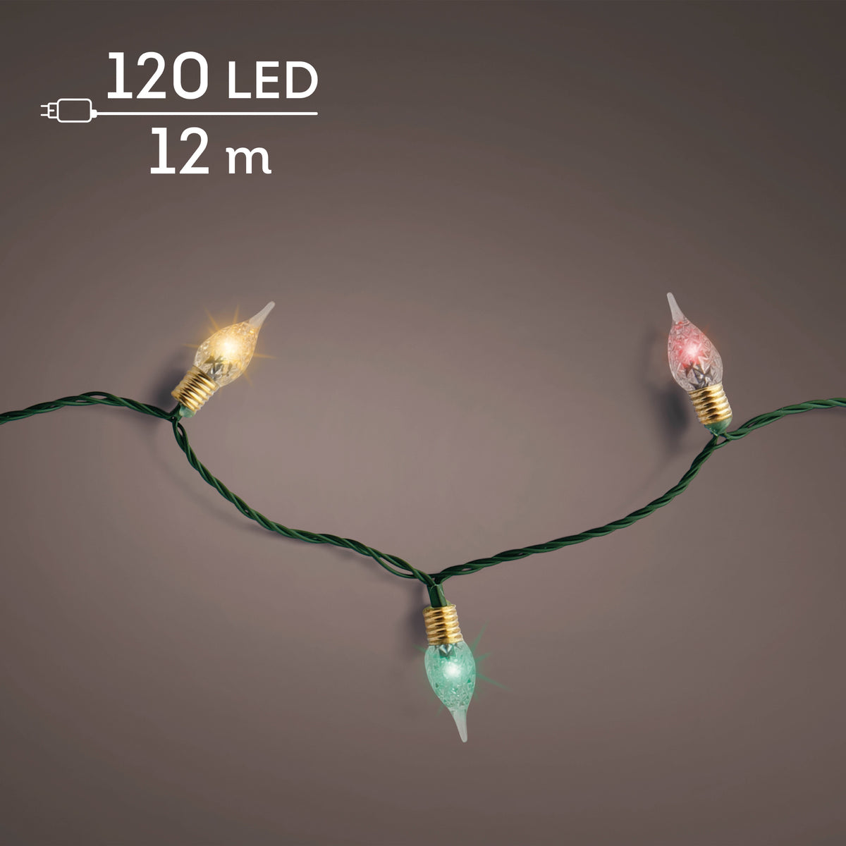 Kaemingk - Vintage Lights Twinkle 120 LED - 12m - Multi Colour - (In/Out Door)
