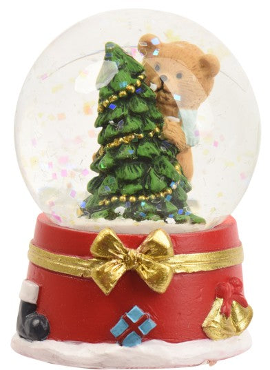 Kaemingk - Snowglobe 4.5cm - BEAR & CHRISTMAS TREE
