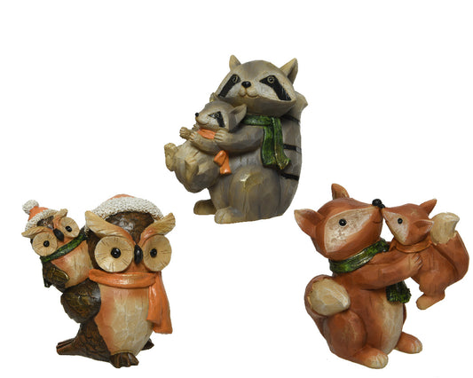 Kaemingk Animal Polyresin With Gold Glitter Wood Carve Look H12.7Cm