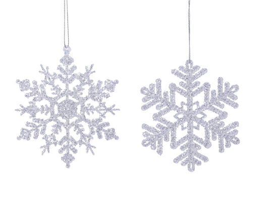 Kaemingk Snowflake acrylic glitter 2ass