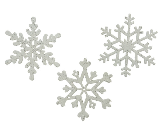 Kaemingk Hanger Snowflake Plywood Glitters White
