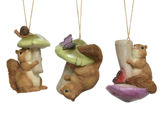 Kaemingk Squirrel Polyresin Mushroom-Snail-Butterfly