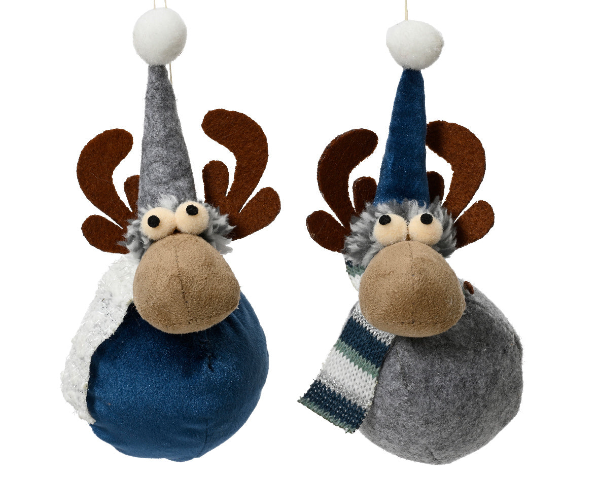Kaemingk Deer Polyester 2Ass H15cm Blue