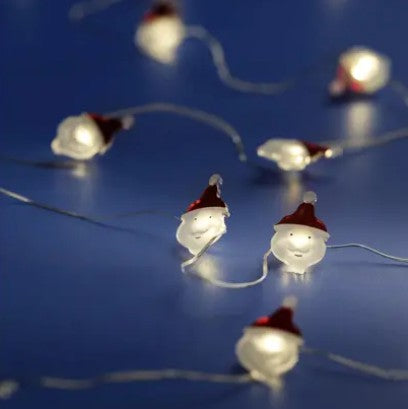 Kaemingk Micro Led Deco Stringlights Silver/Warm White 190cm (Santa/Snowman/Tree)