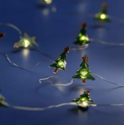 Kaemingk Micro Led Deco Stringlights Silver/Warm White 190cm (Santa/Snowman/Tree)