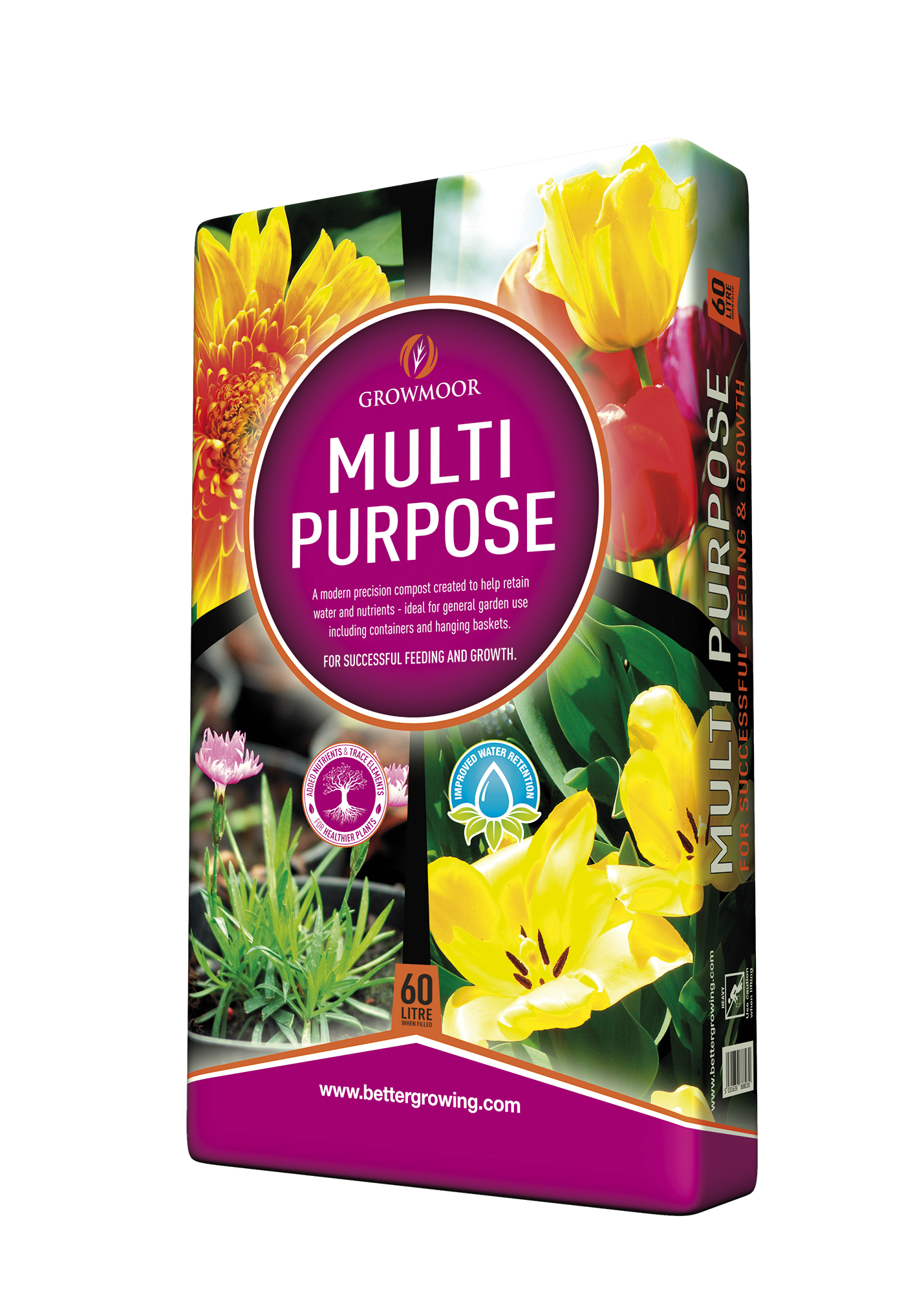 60L multi-purpose compost bag for pots, containers and garden beds