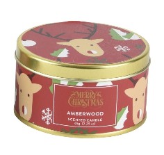 Kaemingk scented candle in a Tin - Amberwood