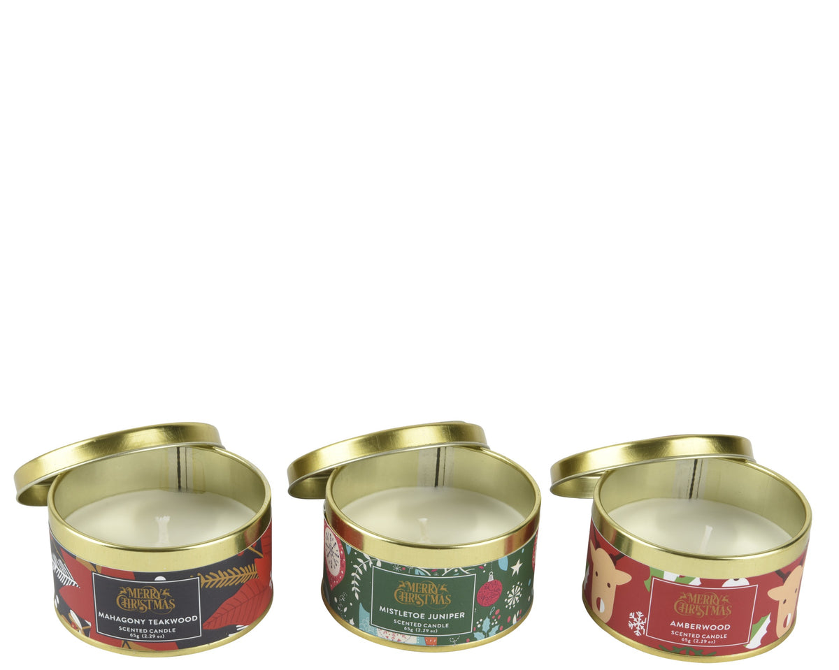 Kaemingk scented candle in a Tin - Amberwood