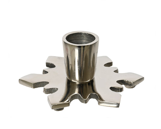 Kaemingk Candle Holder Aluminium Snowflake Polished Silver