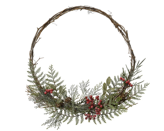Kaemingk Wreath Glitter Berries Indoor