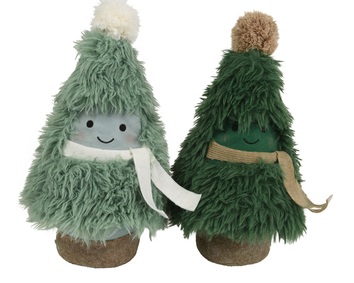 Kaemingk Doorstop Christmas Tree Dark Green, Beige Bobble