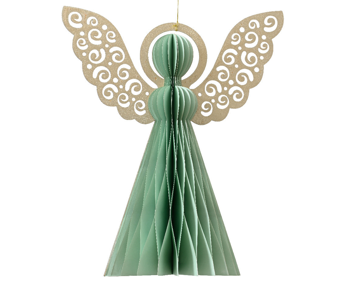 Kaemingk Angel paper champagne painted edge mint magnet closure fsc 100% 40cm