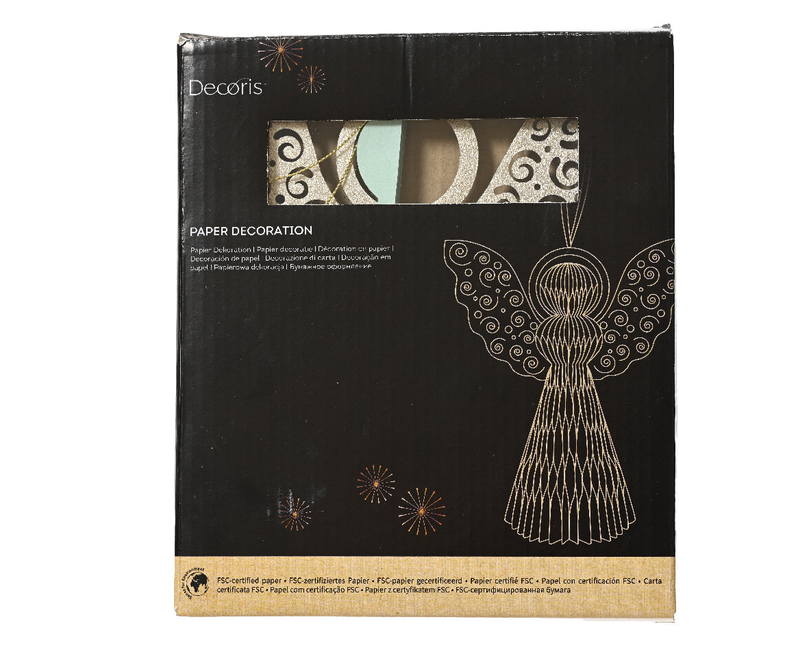 Kaemingk Angel paper champagne painted edge mint magnet closure fsc 100% 40cm