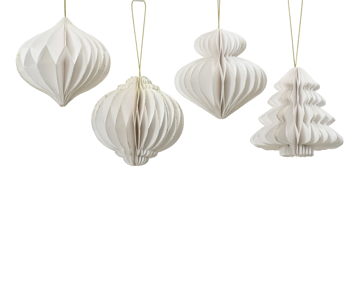 Kaemingk Paper decorations in Champagne and Gold Glitter (C)