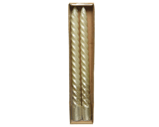 Kaemingk Candle wax swirl metalic finish glitters Gold