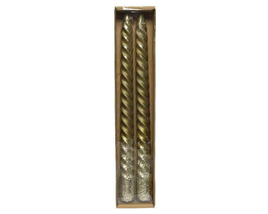 Kaemingk Candle wax swirl metallic finish glitters Light Gold