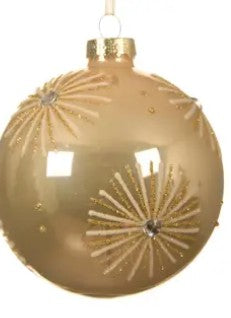 Kaemingk Glass Bauble Glitter Pearl Colours