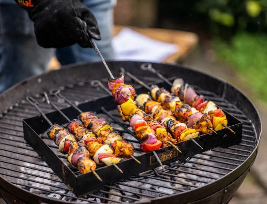 Kadai Set Of Eight Skewers and Rack