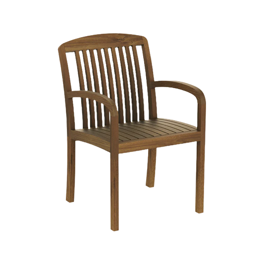 Bolney outdoor armchair garden chair with grey seat cushion on patio