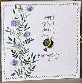 Bee Silver Wedding Card