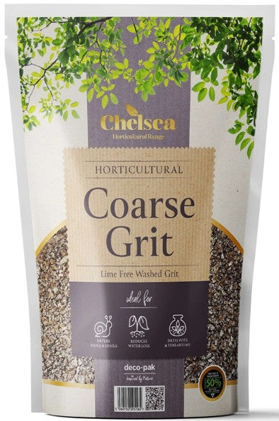 Deco-Pak Chelsea Horti Course Grit Pouch cream drawstring pouch with coarse grit at Pengelly Garden Centre, Cornwall