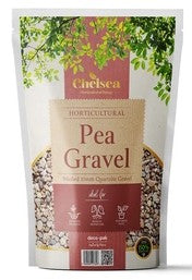 Deco-Pak Chelsea Horti Pea Gravel Pouch of beige stones in clear bag at Pengelly Garden Centre Cornwall