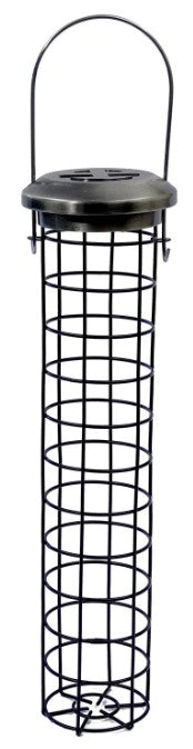Henry Bell Heritage Everyday Fat Ball Feeder green metal mesh feeder with domed roof and hanging chain