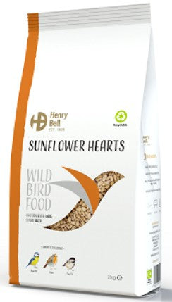 Henry Bell Sunflower Hearts 2kg bag of shelled sunflower seeds at Pengelly Garden Centre Cornwall