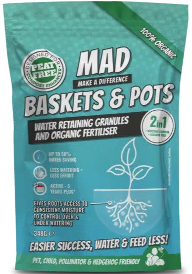 MAD Baskets & Pots, Organic Hydrogel and Organic Fertiliser 348g