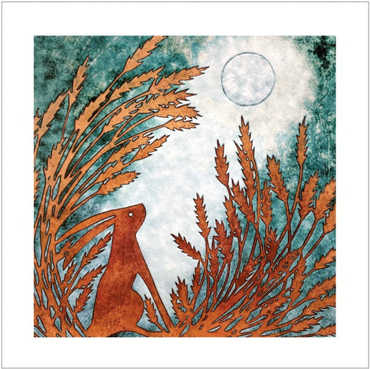 Moon-Gazing Hare Eco-Card