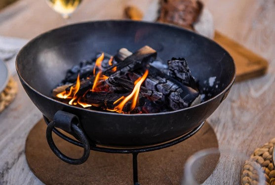 Kadai Table Set - 30cm, Bowl, Stand, Grill, 2x Skewers, Tongs and Mat