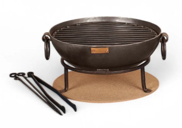 Kadai Table Set - 30cm, Bowl, Stand, Grill, 2x Skewers, Tongs and Mat